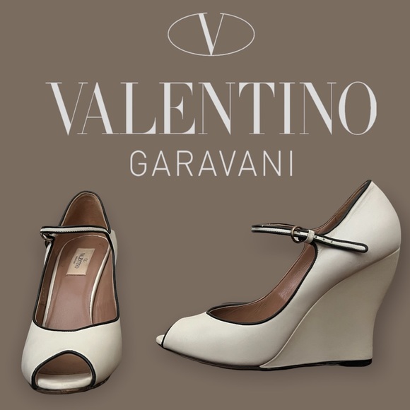 Valentino Garavani Shoes - VALENTINO wedged Leather Heels Authentic
